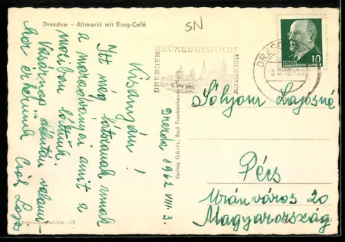 AK Dresden, Altmarkt mit Ring Cafe