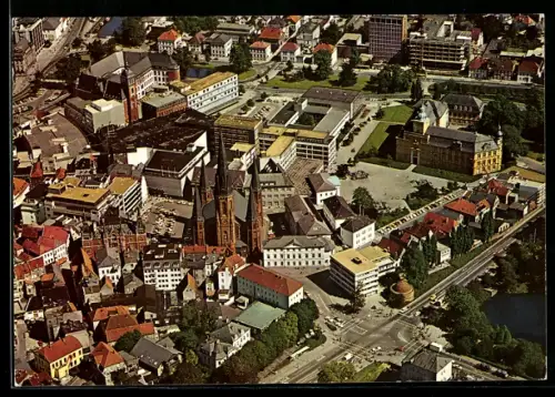 AK Oldenburg, Fliegeraufnahme mit Schloss und Lambertikirche