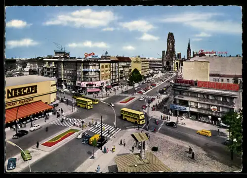 AK Berlin, Vogelschau auf den Kurfürstendamm mit Gedächtniskirche