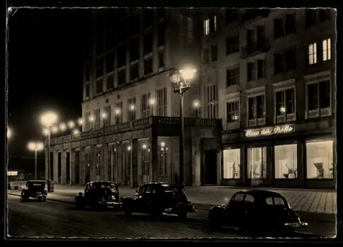 AK Magdeburg, Café Stadt Prag bei Nacht