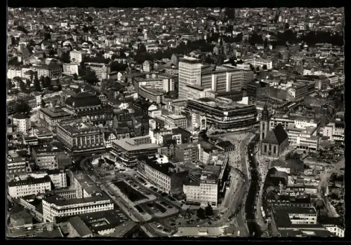 AK Frankfurt am Main, Fliegeraufnahme des Stadtkerns