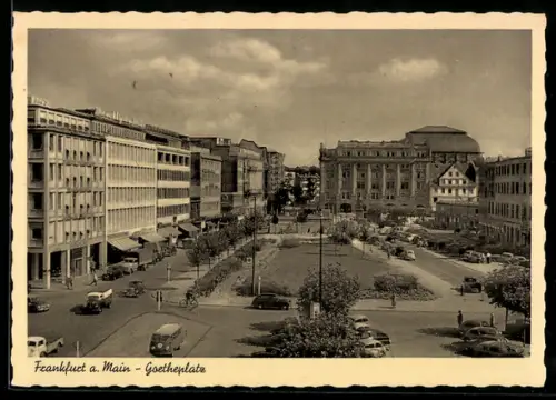 AK Frankfurt am Main, Partie am Goetheplatz mit Parkanlage