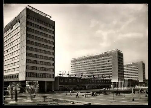 AK Dresden, Interhotel Prager Strasse, Haus Bastei, Haus Königstein, Haus Lilienstein