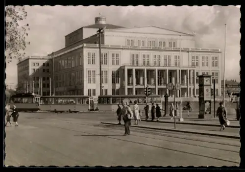 AK Leipzig, Opernhaus am Karl-Marx-Platz, Strassenbahn