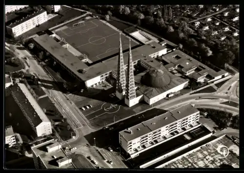 AK Augsburg, Kirche St. Don Bosco mit Pfarrzentrum und Schülerheim