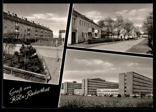 AK Köln-Raderthal, Blick zur Siedlung, Strassenpartien