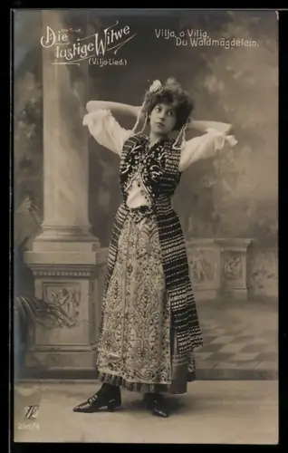 AK Operette Die lustige Witwe, Vilja-Lied, Vilja, o Vilja...