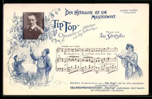 AK Tip Top, Operette von Schnitzer und Schlesinger, Der Herrgott ist ein Musterwirt