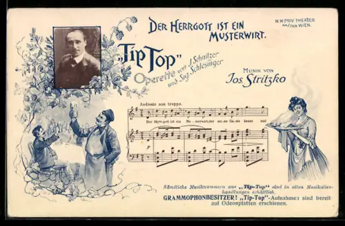 AK Tip Top, Operette von Schnitzer und Schlesinger, Der Herrgott ist ein Musterwirt
