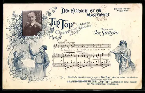 AK Tip Top, Operette von Schnitzer und Schlesinger, Der Herrgott ist ein Musterwirt