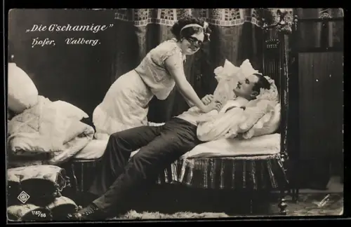 AK Die G`schamige, Liebesszene, Hofer, Valberg