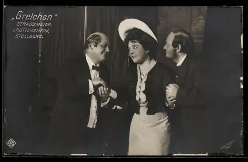 AK Gretchen, Schauspieler Strassmeyer, v. Ruttersberg, Stollberg, Szenenbild
