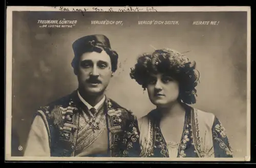 AK Operette Die lustige Witwe, Schauspieler Treumann, Günther