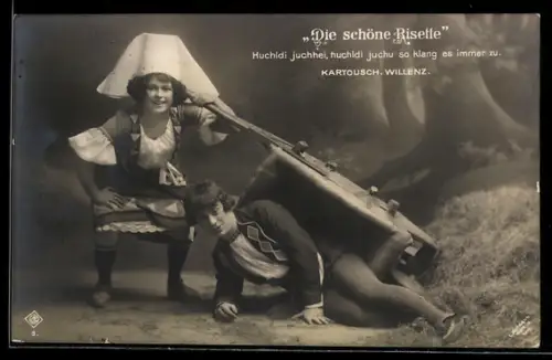 AK Operette Die schöne Risette, Schauspieler Kartousch u. Willenz