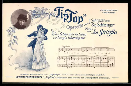 AK Operette Tip Top, das Leben will ja leben so lang`s lebendig ist, tanzendes Paar
