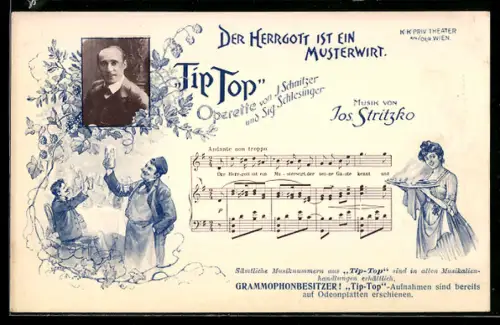 AK Tip Top, Operette von Schnitzer und Schlesinger, Der Herrgott ist ein Musterwirt