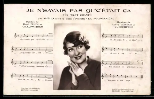 AK La Pouponnière, Je N`Savais Pas Qu`C`Était Ca, Noten, Frauenportrait