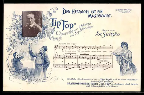 AK Tip Top, Operette von Schnitzer und Schlesinger, Der Herrgott ist ein Musterwirt