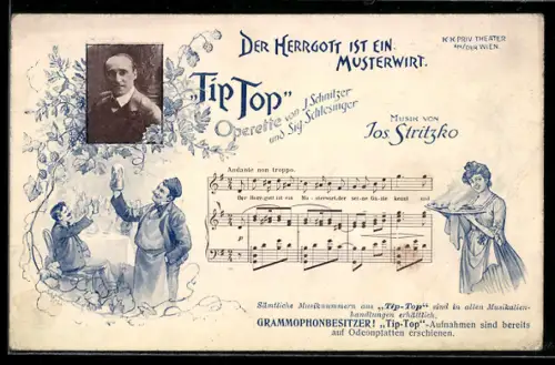 AK Tip Top, Operette von Schnitzer und Schlesinger, Der Herrgott ist ein Musterwirt