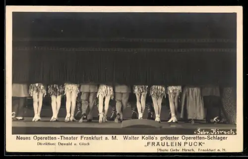 AK Frankfurt a. M., Neues Operetten Theater, Fräulein Puck, Bühnenbild mit fallendem Vorhang