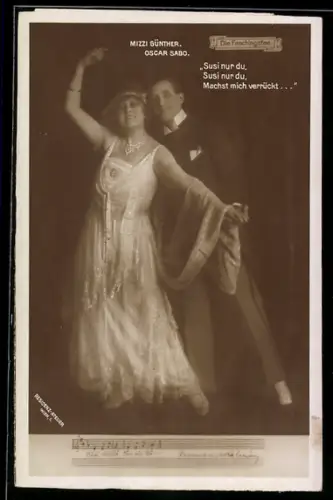 AK Schauspieler in einer Szene der Operette Die Faschingsfee