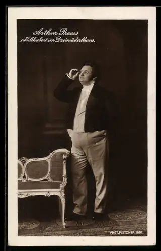 AK Schauspieler Arthur Preuss als Schubert im Dreimäderlhaus