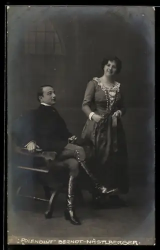 AK Operette Polenblut, Schauspieler Berndt und Nästlberger in einer gemeinsamen Szene
