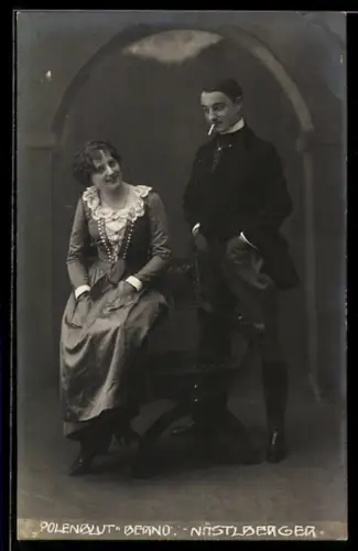 AK Schauspieler Berndt und Nästlberger in einer Szene der Operette Polenblut