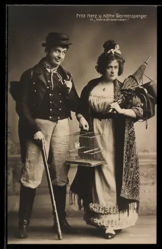 AK Fritz Herz und Käthe Warmersperger in Verschwender