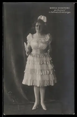 AK Schauspielerin Wanda Schnitzing als Olympia in der Operette Hoffmanns Erzählungen