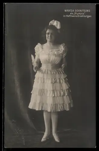 AK Schauspielerin Wanda Schnitzing als Olympia in der Operette Hoffmanns Erzählungen