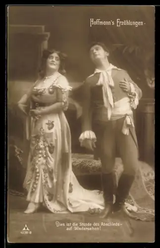AK Szene aus der Operette Hoffmann`s Erzählungen, Dies ist die Stunde des Abschieds...