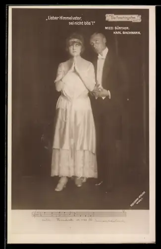 AK Operette Die Faschingsfee, Mizzi Günther und Karl Bachmann