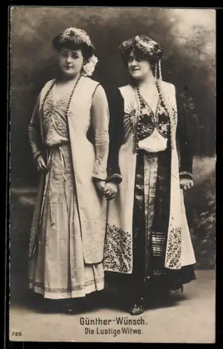 AK Operette Die lustige Witwe mit Günther und Wünsch