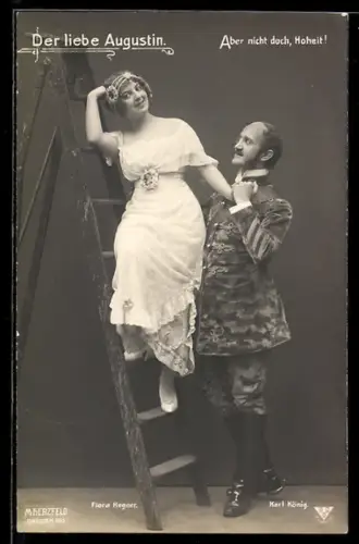 AK Szene aus der Operette Der liebe Augustin mit Flora Hegner und Karl König, Aber nicht doch, Hoheit!