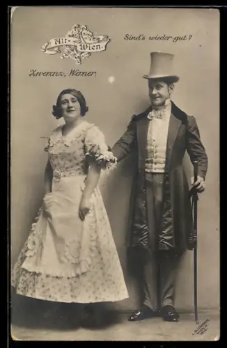 AK Zwerenz, Werner, Mann im Anzug und Frau mit Schürze