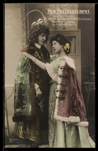 AK Szene aus der Operette Der Bettelstudent