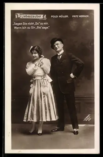 AK Liebeszauber, Poldi Müller und Fritz Werner in Kostümen