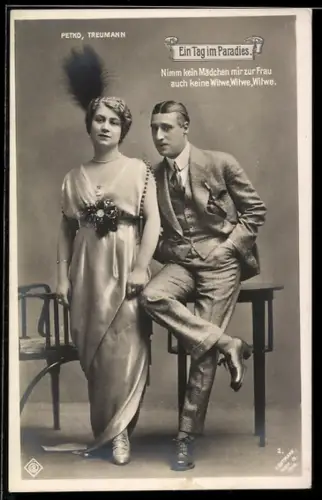 AK Ein Tag im Paradies, Sänger Petko und Treumann, Operette