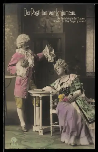 AK Der Postillon von Lonjumeau, Mann wirbt um eine Frau