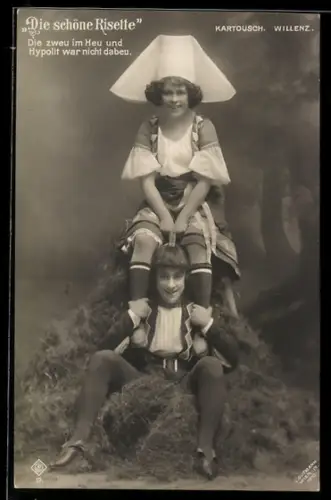 AK Die schöne Risette, Sänger Kartousch und Willenz, Operette