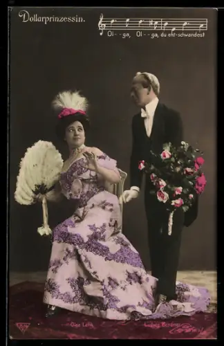 AK Operette Die Dollarprinzessin, Darsteller Olga Lenk und Ludwig Bendmer