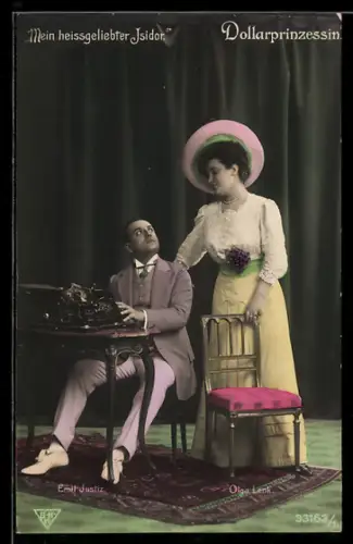 AK Operette Die Dollarprinzessin, Darsteller Emil Justiz und Olga Lenk