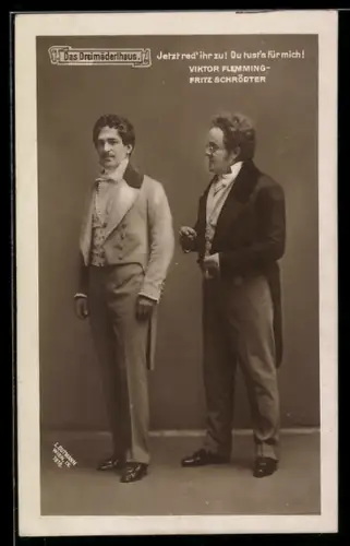 AK Operette Das Dreimäderlhaus, Viktor Flemming und Fritz Schrödter