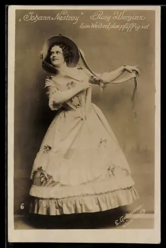 AK Johann Nestroy, Rosy Werginz in ihrer Rolle