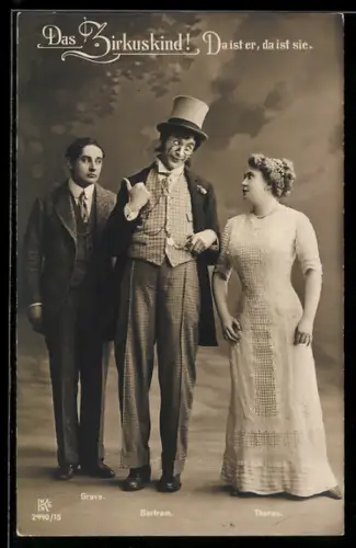 AK Das Zirkuskind, Grave, Bertram und Tharau in ihren Rollen