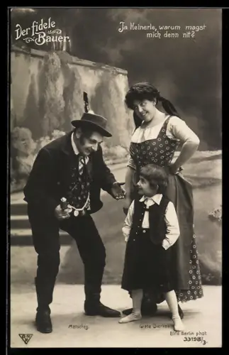 AK Operette Der fidele Bauer, Darsteller Matscheg, Grete Dierkes