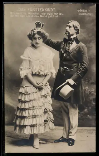 AK Szene aus der Operette Das Fürstenkind mit Günther und Treumann, Wüsstest du, Mädchen, wie wohl mir ist...