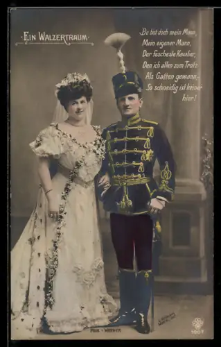 AK Szene aus der Operette ein Walzertraum mit Modl und Werner, Du bist doch mein Mann...