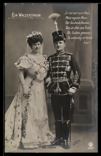 AK Szene aus der Operette Ein Walzertraum mit Modl und Werner, Du bist doch mein Mann...